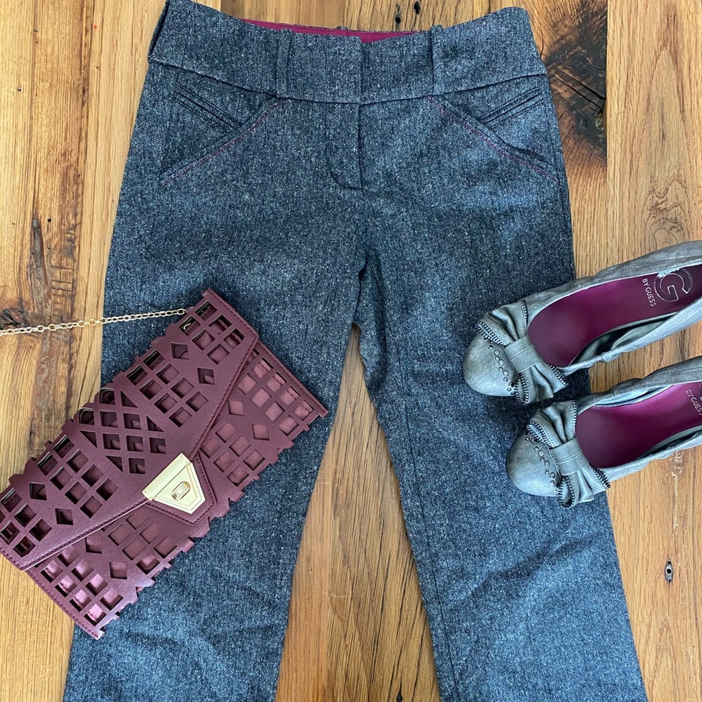 Bebe Heathered Gray Dress Cropped Pants